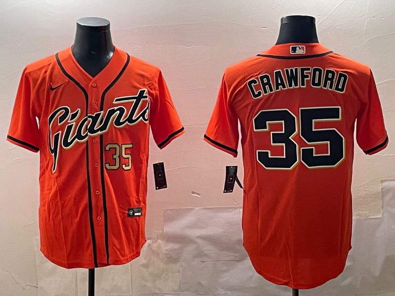 Men San Francisco Giants #35 Crawford Orange Game 2025 Nike MLB Jersey style 4->san francisco giants->MLB Jersey